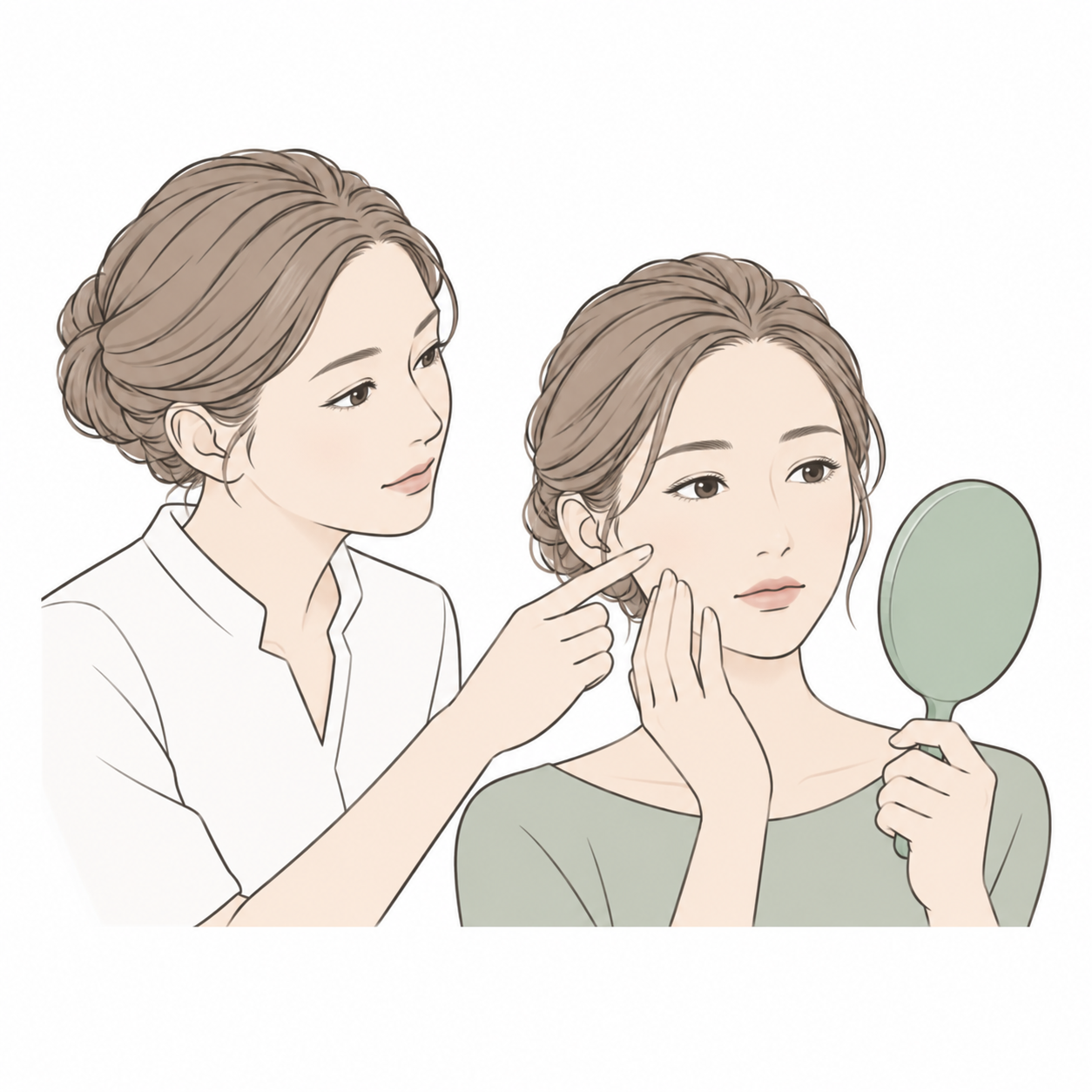 施術後の確認のイメージイラスト