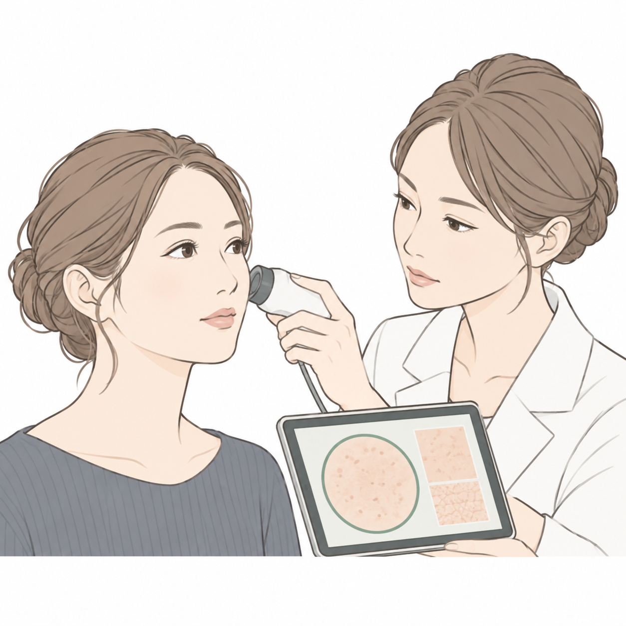 AI肌解析のイメージイラスト